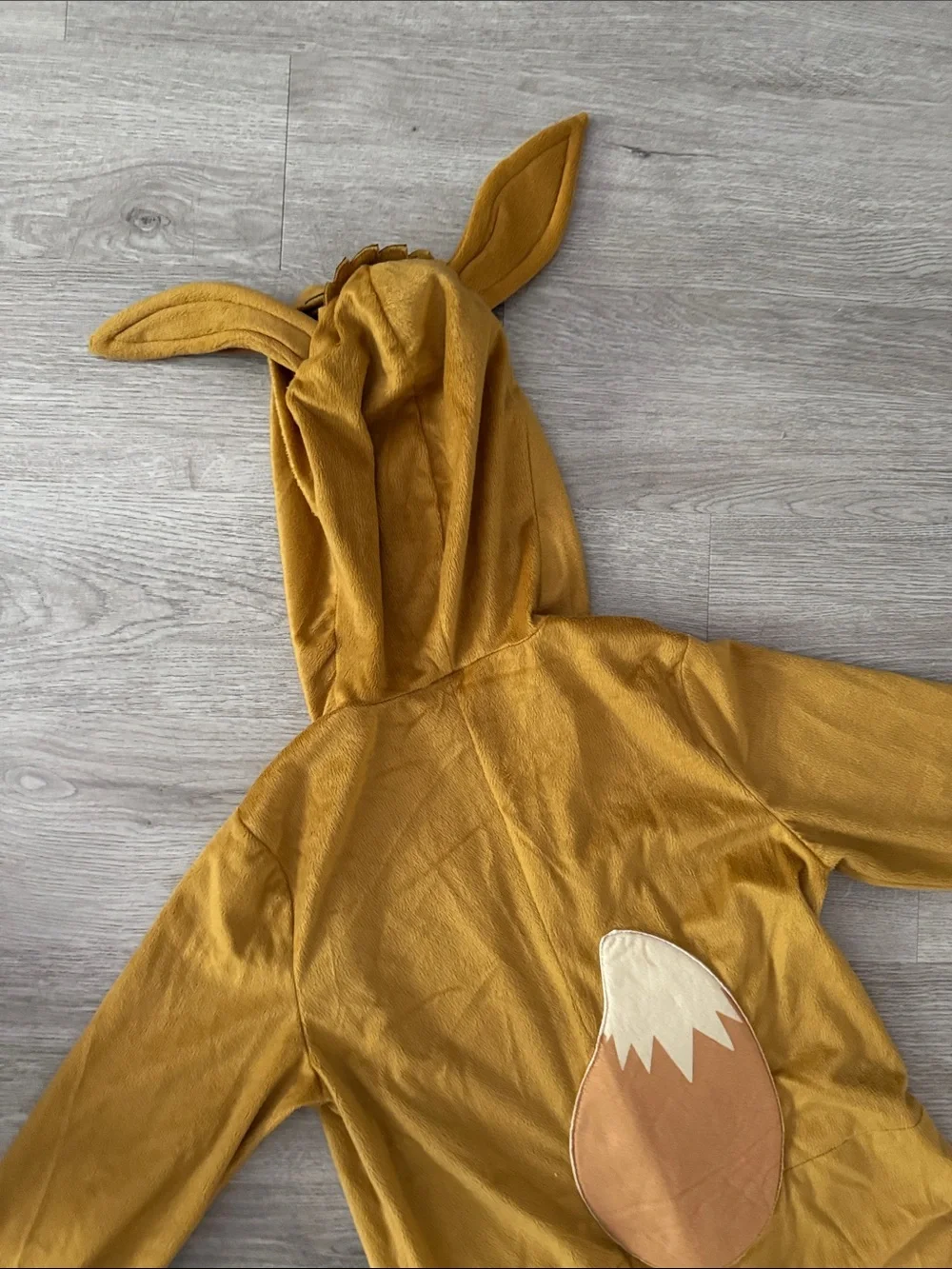Pokemon Eevee Inspired Brown Hooded Onesie Kids Costume - 10/12